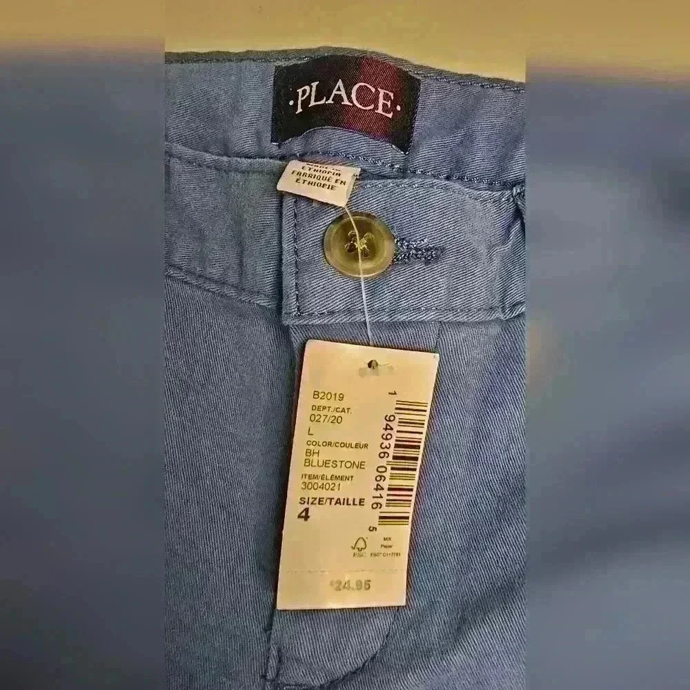 NWT Boys Children's Place Blue Khaki Pants Size 4
